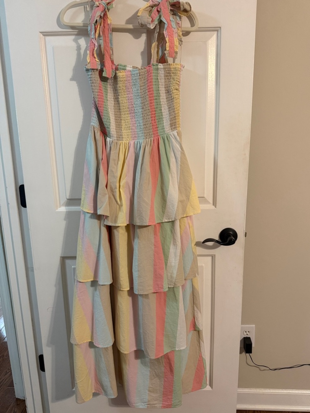 crown & ivy Pastel Multi-Color Tiered Maxi Dress